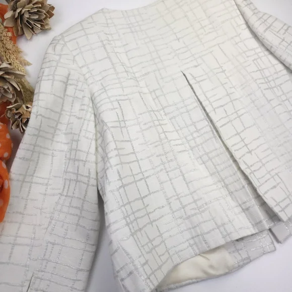 Madison Studio White Silver Blazer Jacket Sz 12 - Picture 11 of 12